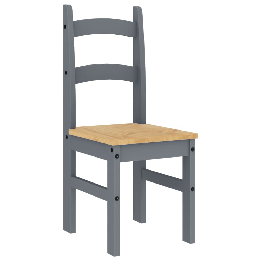 spisebordsstole 2 stk. 40x46x99 cm massivt fyrretræ grå