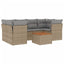 sofasæt til haven 7 dele med hynder polyrattan beige