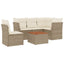 sofasæt til haven 6 dele med hynder polyrattan beige