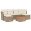 sofasæt til haven 7 dele med hynder polyrattan beige