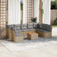 sofasæt til haven 10 dele med hynder polyrattan beige