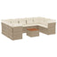 sofasæt til haven 10 dele med hynder polyrattan beige