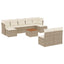 sofasæt til haven 10 dele med hynder polyrattan beige