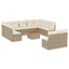 sofasæt til haven 12 dele med hynder polyrattan beige