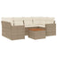 sofasæt til haven 7 dele med hynder polyrattan beige
