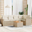 sofasæt til haven 6 dele med hynder polyrattan beige