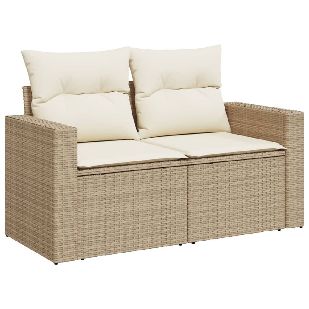 sofasæt til haven 10 dele med hynder polyrattan beige