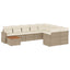 sofasæt til haven 10 dele med hynder polyrattan beige
