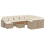 sofasæt til haven 11 dele med hynder polyrattan beige