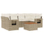 sofasæt til haven 7 dele med hynder polyrattan beige