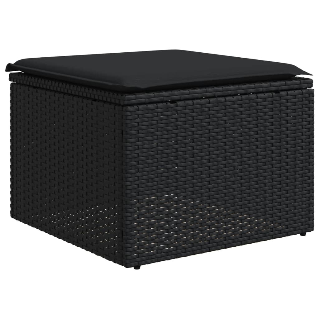 sofasæt til haven 7 dele med hynder polyrattan sort