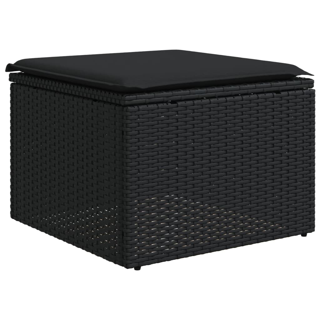 sofasæt til haven 10 dele med hynder polyrattan sort