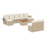 sofasæt til haven 10 dele med hynder polyrattan beige
