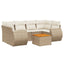 sofasæt til haven 7 dele med hynder polyrattan beige