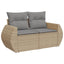 sofasæt til haven 9 dele med hynder polyrattan beige