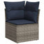 havesofasæt med 7 dele og hynder grå polyrattan