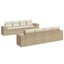 sofasæt til haven 9 dele med hynder polyrattan beige