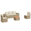 sofasæt til haven 6 dele med hynder polyrattan beige
