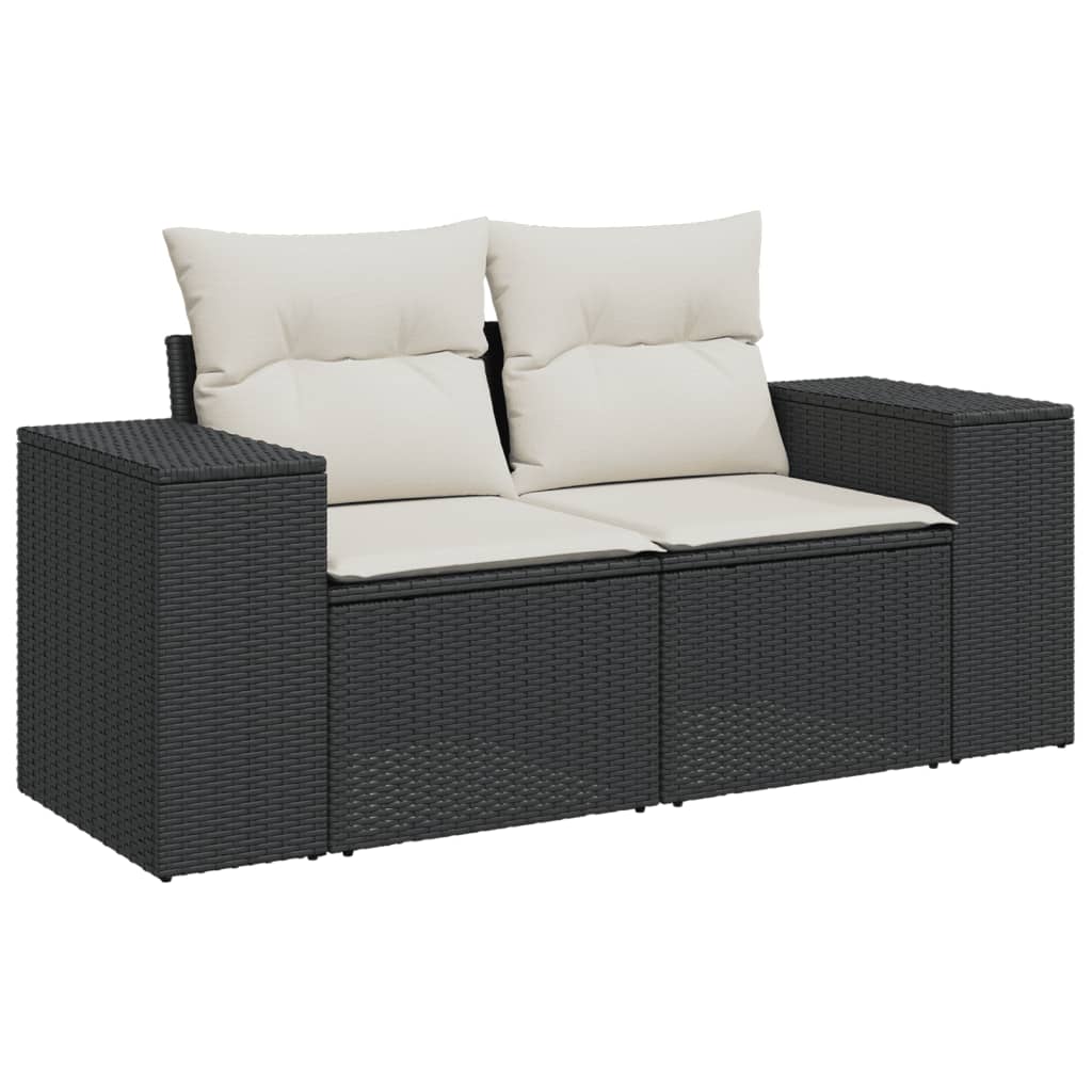 sofasæt til haven 9 dele med hynder polyrattan sort