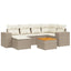 sofasæt til haven 7 dele med hynder polyrattan beige