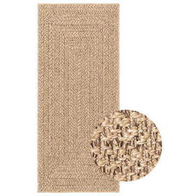 gulvtæppe ZIZUR 80x200 cm jute-look indendørs og udendørs