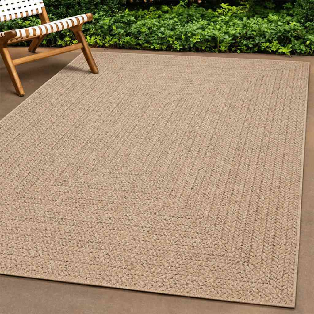 gulvtæppe ZIZUR 240x240 cm jute-look indendørs og udendørs billede
