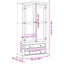 glasskab Corona 99x43x187 cm massivt fyrretræ