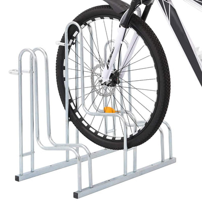 cykelstativ til 3 cykler fritstående galvaniseret stål