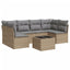 sofasæt til haven 7 dele med hynder polyrattan beige