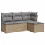 sofasæt til haven 4 dele med hynder polyrattan beige