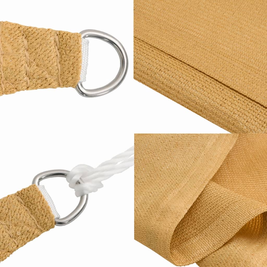 solsejl 4x6 m 160 g/m² rektangulær HDPE sandfarvet