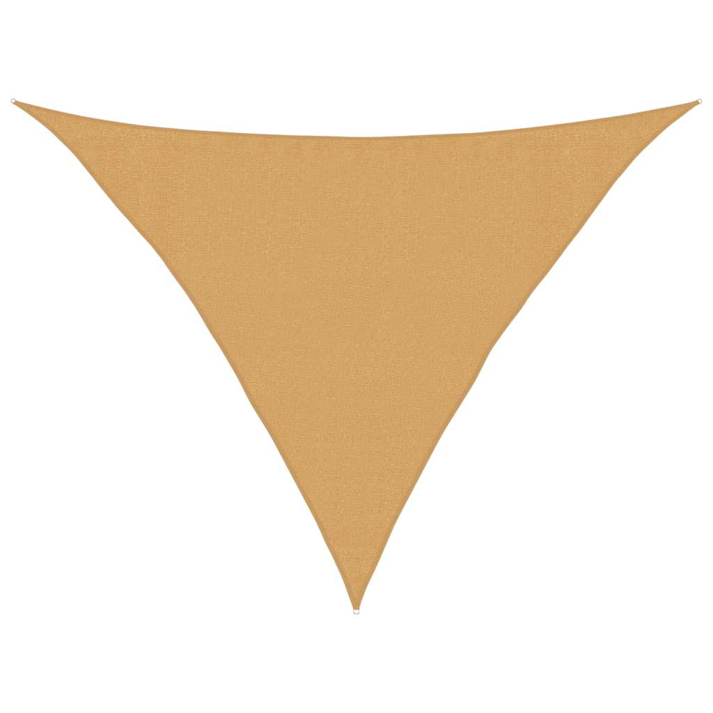 solsejl 3,5x3,5x4,9 m 160 g/m² trekantet HDPE sandfarvet