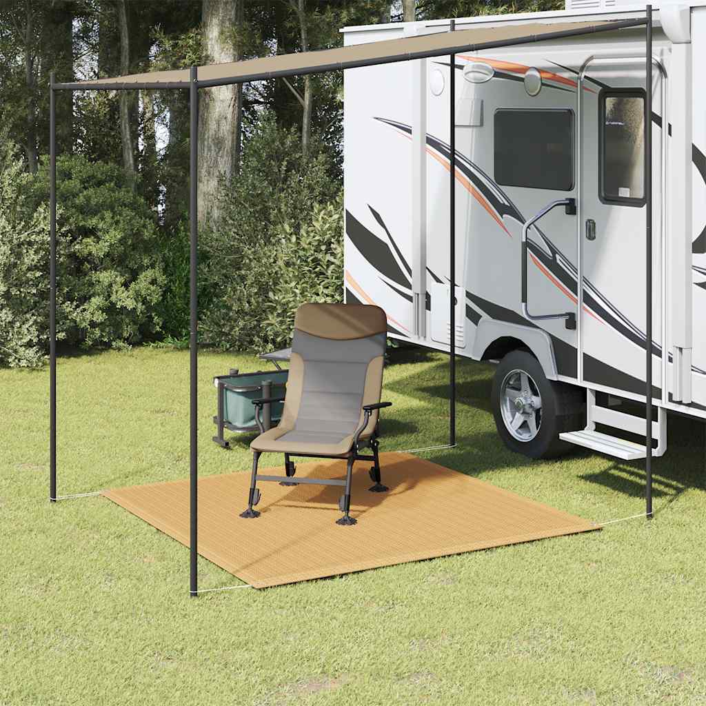 telttæppe 200x200 cm HDPE sandfarvet billede