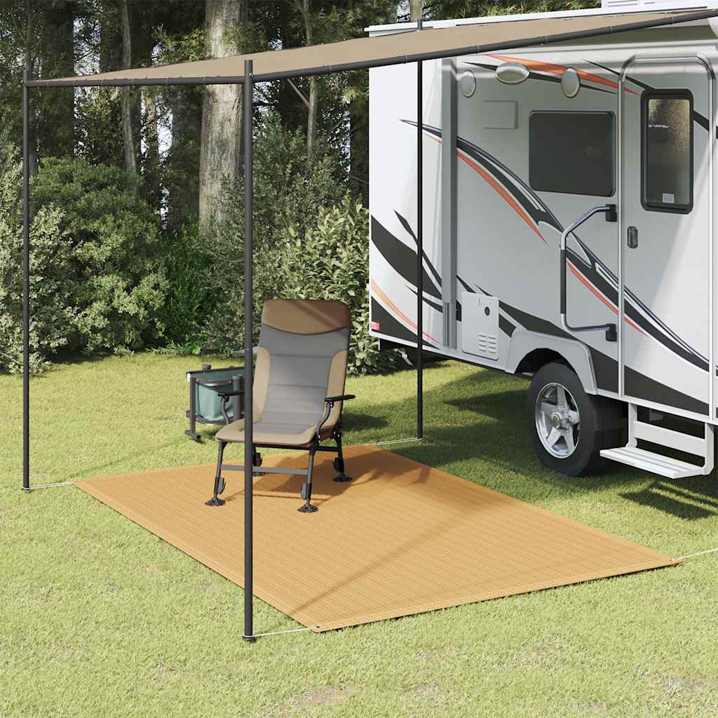 telttæppe 250x200 cm HDPE sandfarvet billede