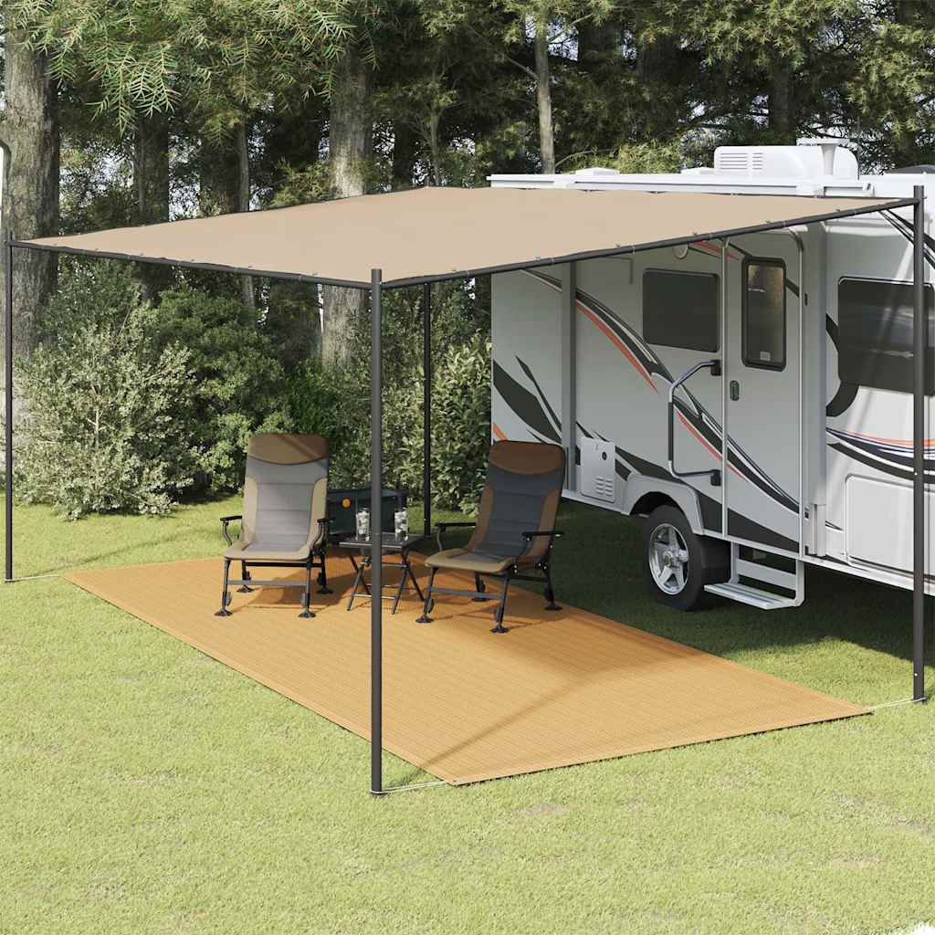 telttæppe 250x500 cm HDPE sandfarvet billede