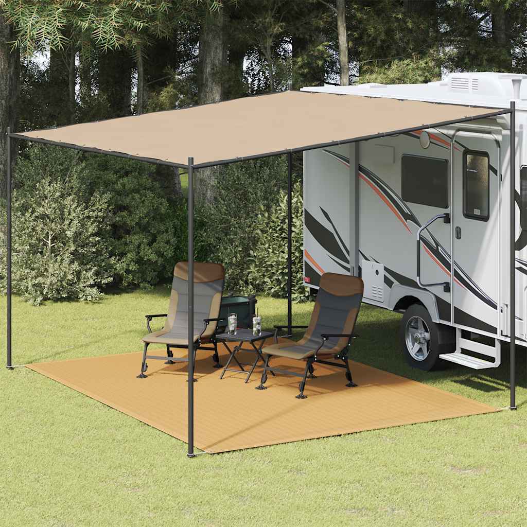 telttæppe 300x400 cm HDPE sandfarvet billede