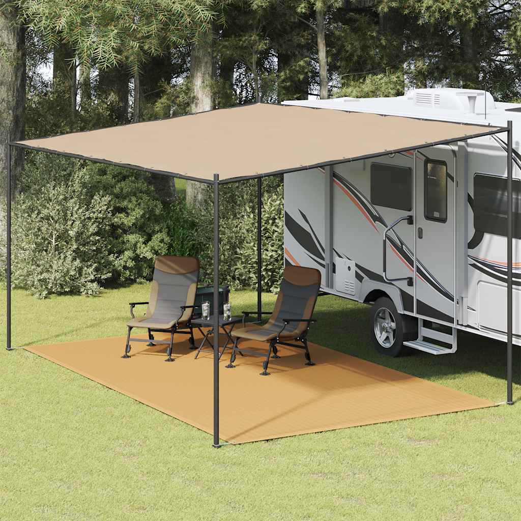 telttæppe 300x600 cm HDPE sandfarvet billede