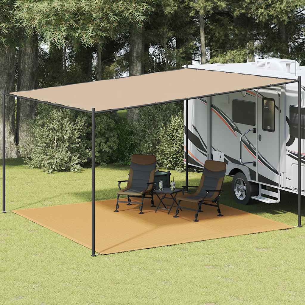 telttæppe 400x400 cm HDPE sandfarvet