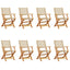 Klapstole 8 stk. beige polyrattan og massivt træ