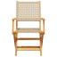 Klapstole 8 stk. beige polyrattan og massivt træ