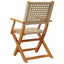 Klapstole 8 stk. beige polyrattan og massivt træ