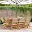 Klapstole 8 stk. beige polyrattan og massivt træ