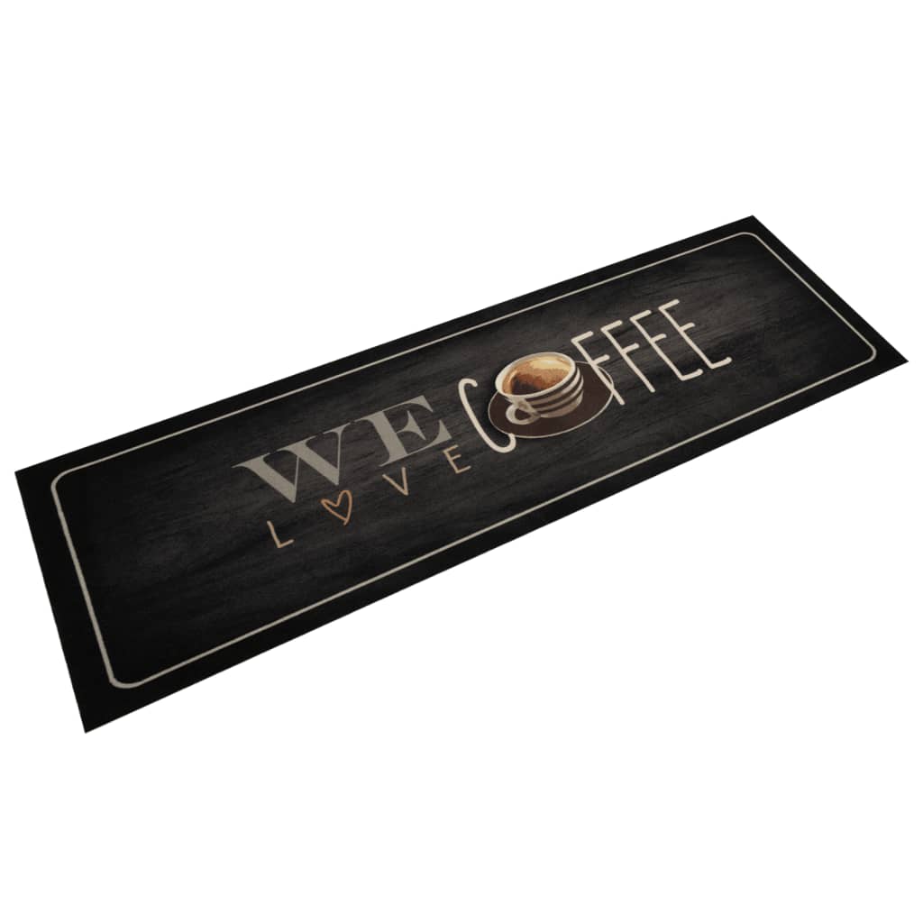køkkentæppe 45x150 cm kaffedesign vaskbart velour