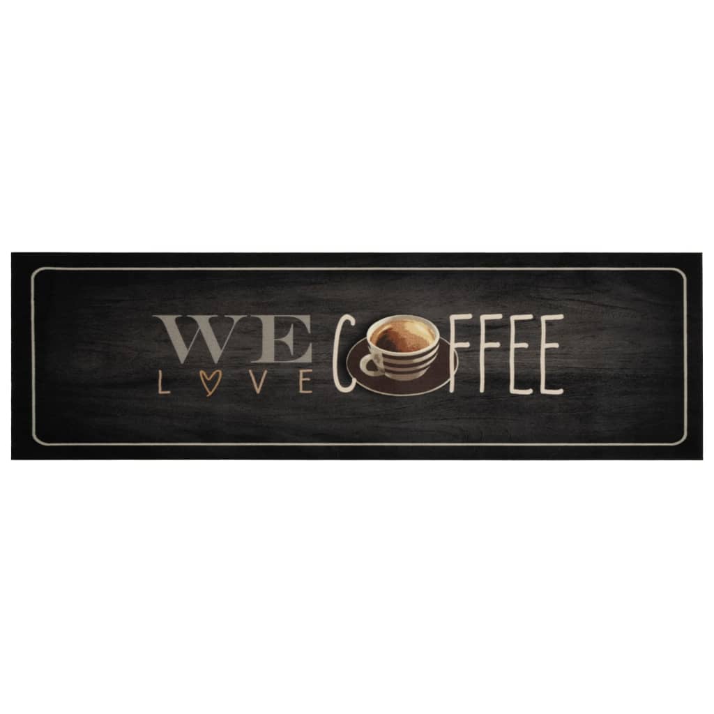 køkkentæppe 45x150 cm kaffedesign vaskbart velour