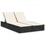 dobbelt loungesofa med hynder polyrattan sort