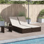 solseng med hynder polyrattan brun