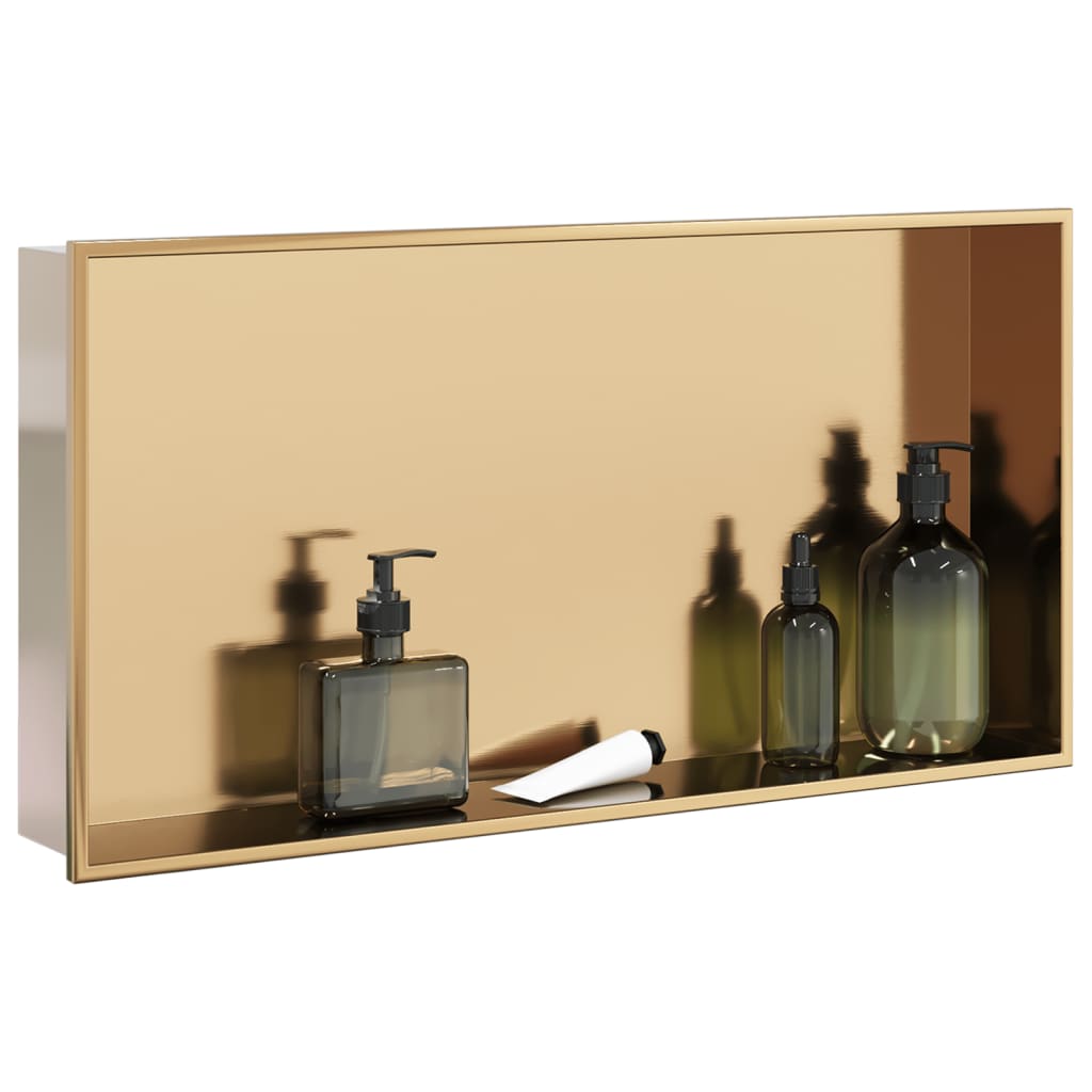 Brusehylde 62 × 32 × 9 cm - rustfrit stål i børstet guld