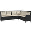 havesofa med hynder L-formet polyrattan sort