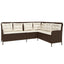 havesofa med hynder L-formet polyrattan brun