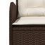 havesofa med hynder L-formet polyrattan brun
